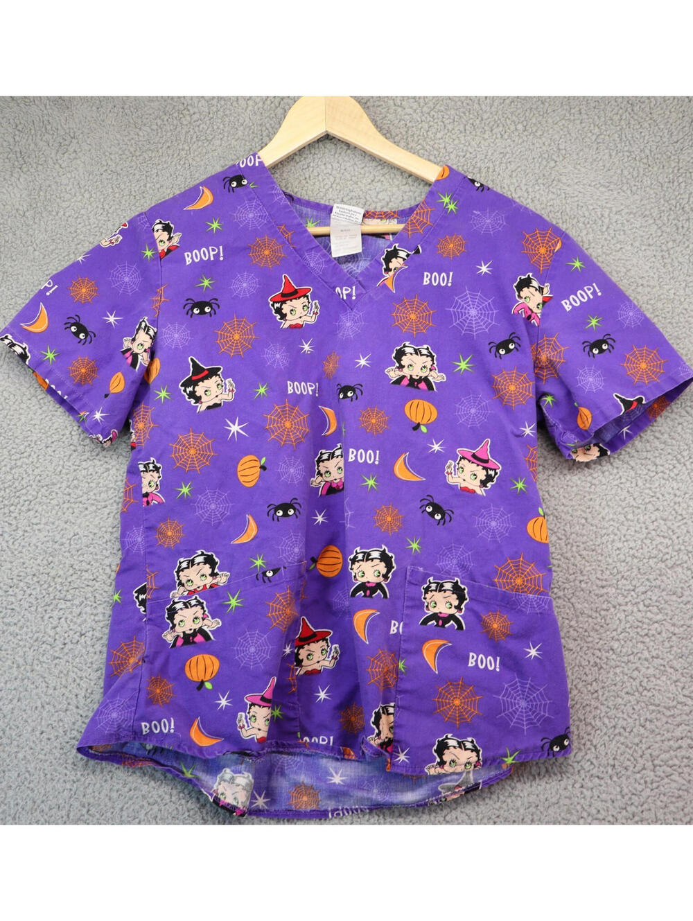 Betty Boop Womens Medical Scrub Top Small